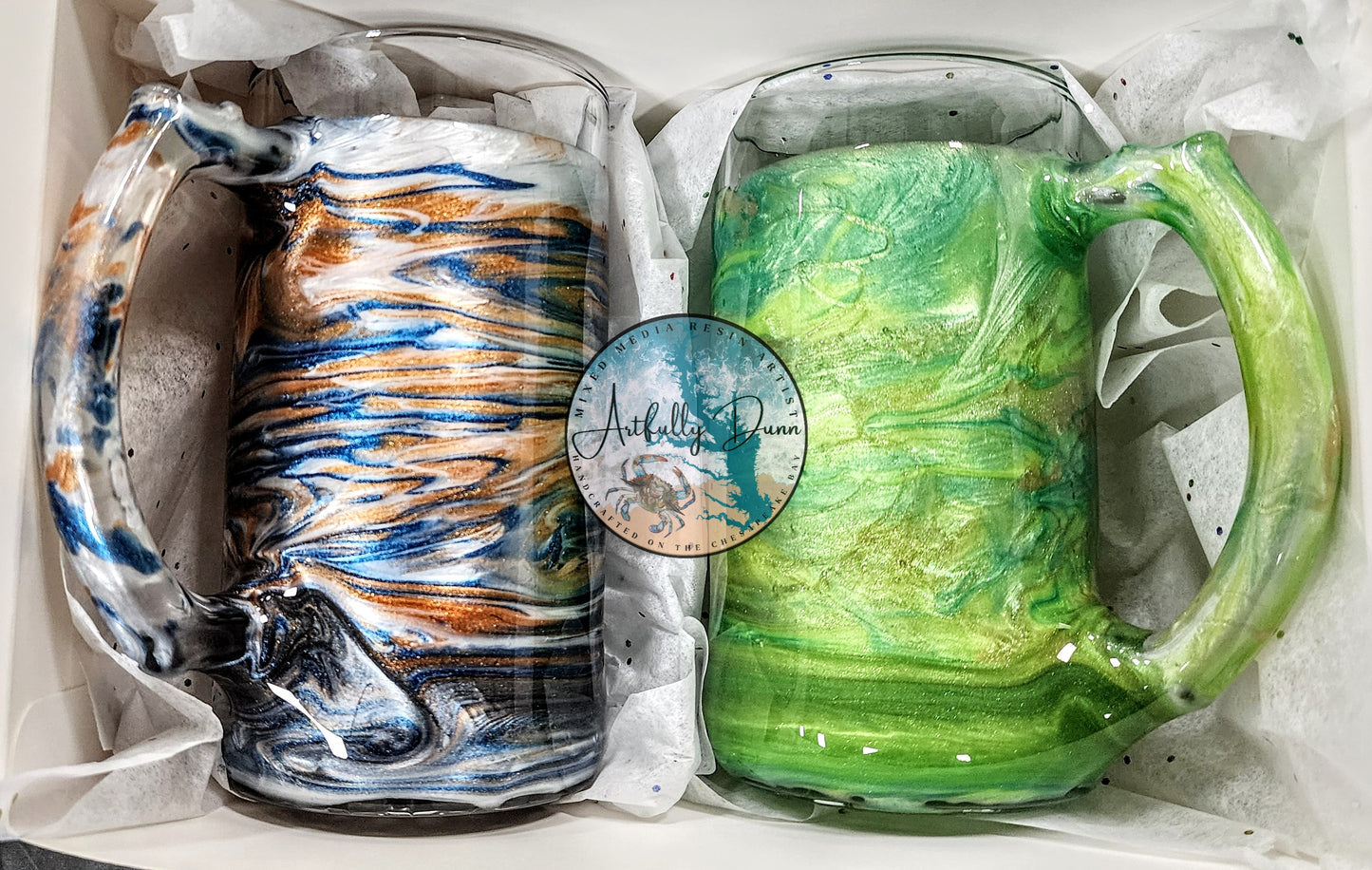 10/28/2026 - 7:00-9:00 PM • 🏈🍷🍺✨🥂 MICA & RESIN DRINKWARE WORKSHOP 🥂✨🍺🍷🏈