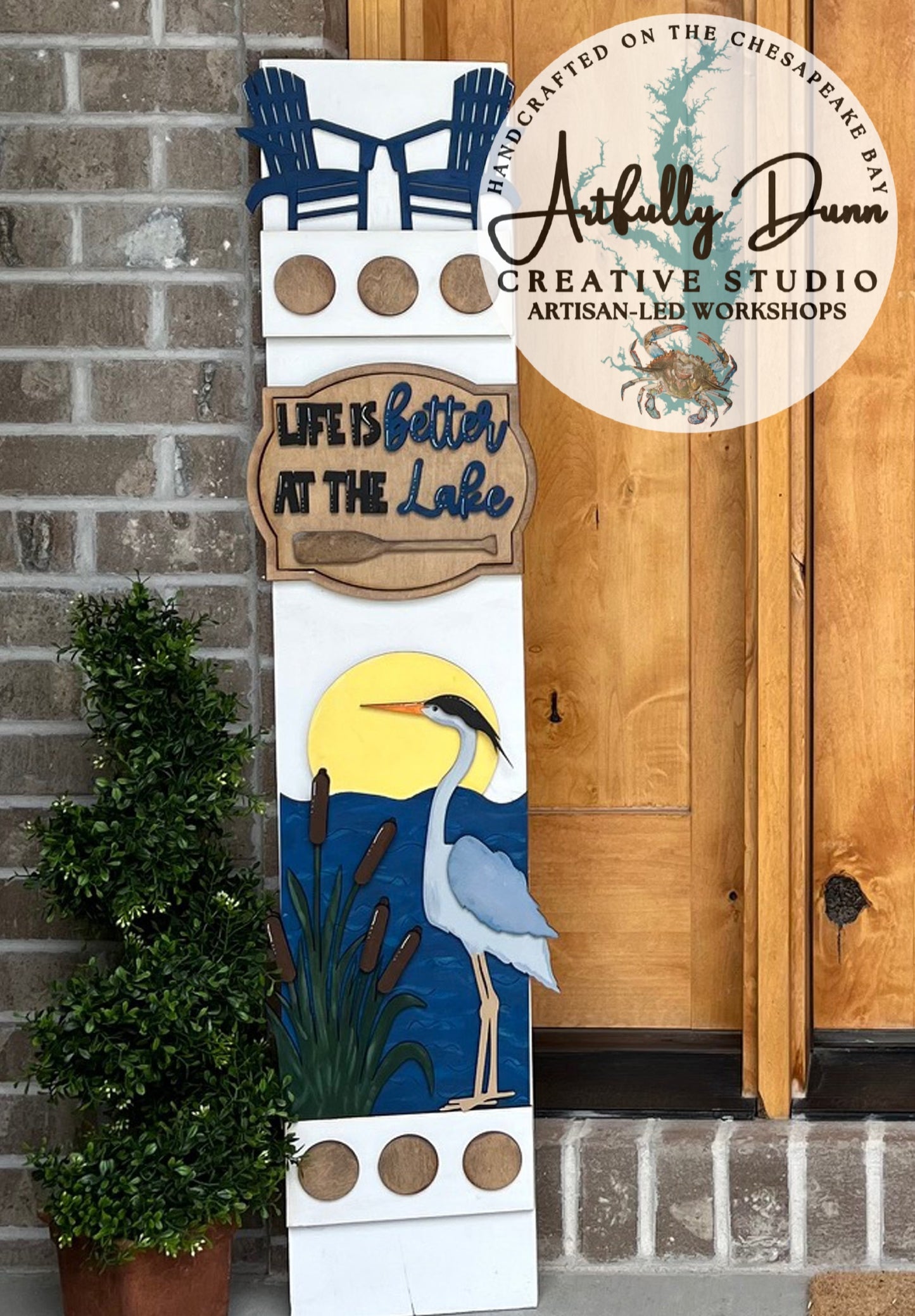 6/26/25 ~ 6:30-9:00 PM - Workshop - Layered Wood Porch Leaner - Choose to make 4ft BASE Display & 1 Seasonal Insert OR Insert(s) Only @ Artfully Dunn Creative Studio, 331 N. Union Ave, Havre de Grace, MD 21078