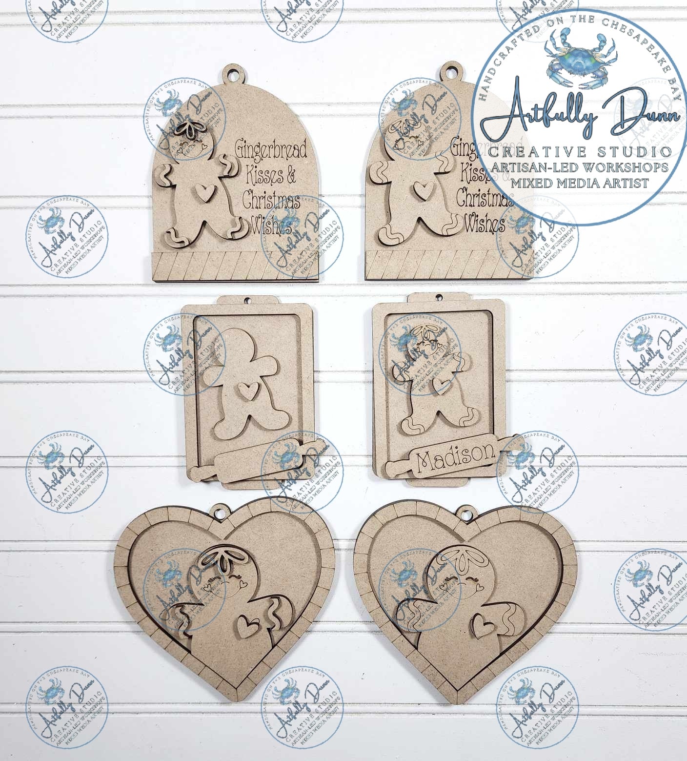 DIY Layered Wood Complete Paint Kit - Gingerbread Bake Ornaments