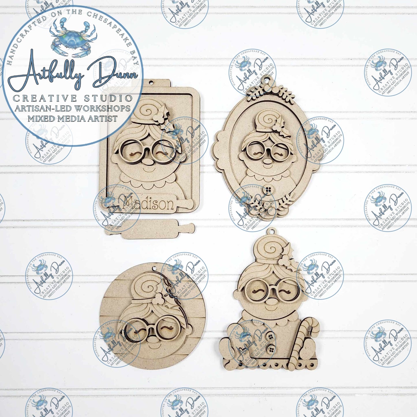 DIY Layered Wood Complete Paint Kit - Mrs. Claus Ornaments