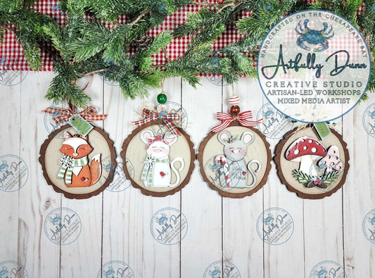 DIY Layered Wood Complete Paint Kit - Forest Friends Ornaments