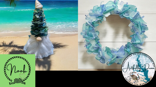 1/15/25 ~ 6:30 -8:30 PM ● Workshop - Sea Glass Wreath @ The Nook Of Knots, Etc., 324 N. Union Ave., Havre de Grace, MD